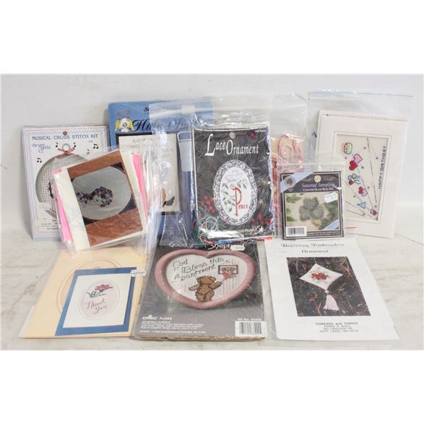 11 CRAFT KITS - CROSS STITCH- BEADING & MORE