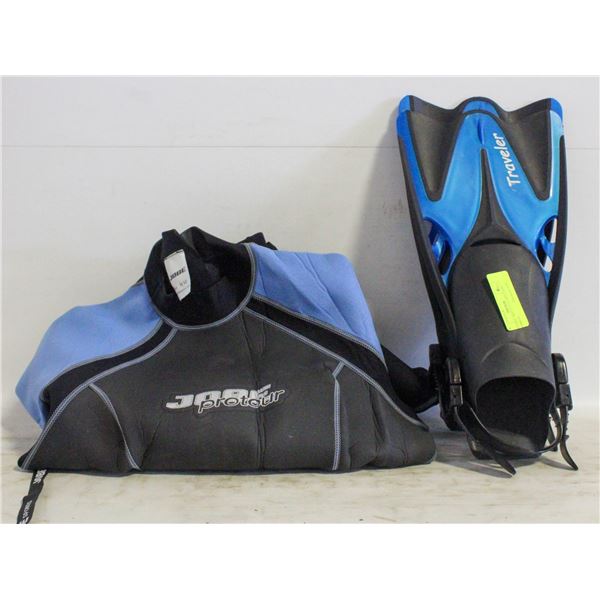OCEANIC ADULT 11-12 WET SUIT, SNORKLE,