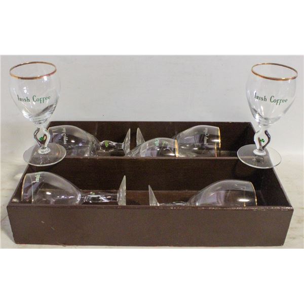 GOLD RIMMED IRISH COFFEE CRYSTALWARE DRINKING