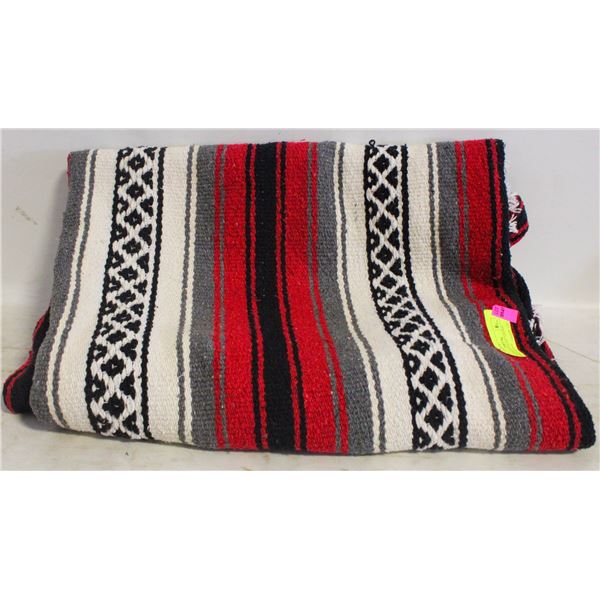 NAVAJO WEAVED 6FT VINTAGE BLANKET-ESTATE