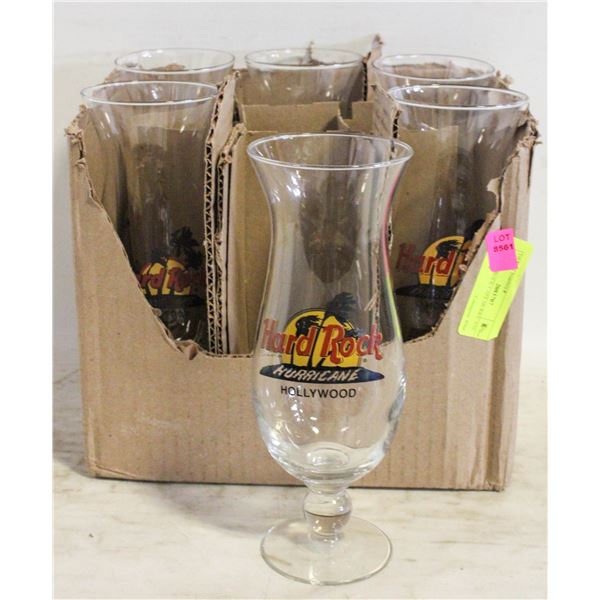 6 - HARD ROCK CAFE HURRICANE GLASSES