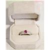 Image 1 : 925 SILVER RUBY HALLMARKED RING IN BOX-ESTATE