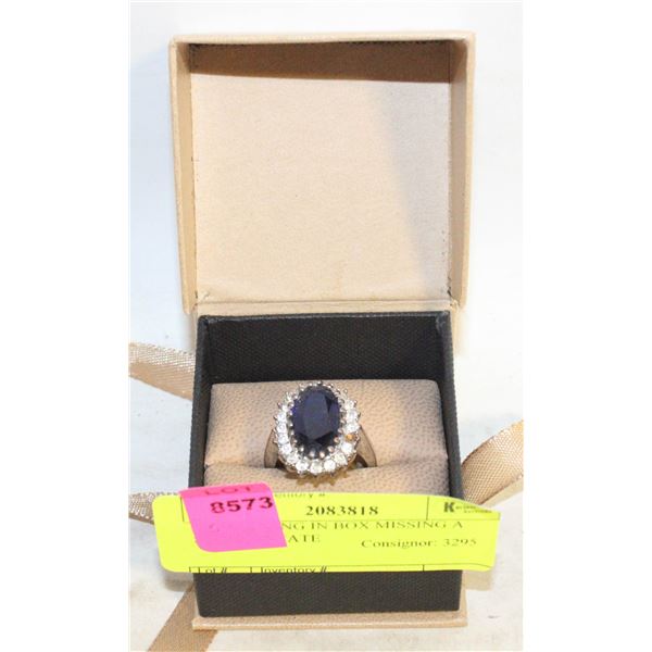 ESTATE RING IN BOX MISSING A STONE-ESTATE