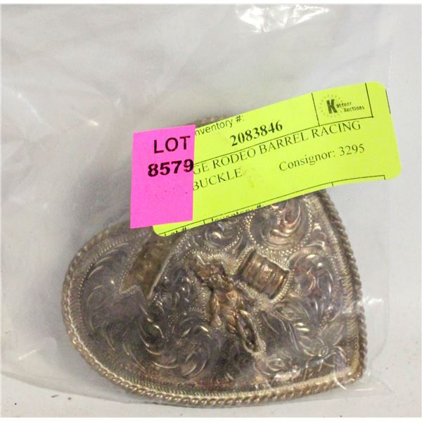 VINTAGE RODEO BARREL RACING BELT BUCKLE