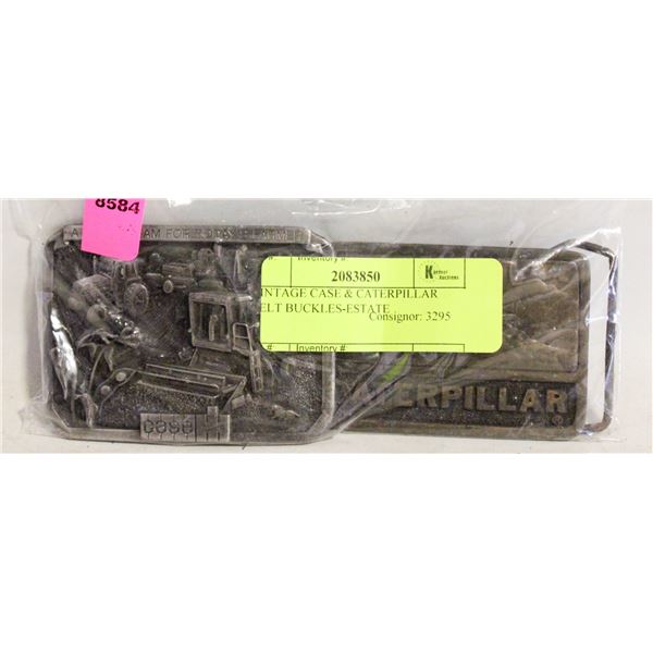 VINTAGE CASE & CATERPILLAR BELT BUCKLES-ESTATE