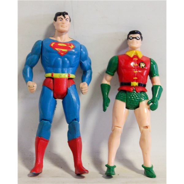 1984 VINTAGE SUPERMAN & ROBIN FIGURES TOGETHER