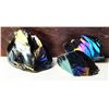 Image 1 : 12)  LOT OF 3 OBSIDIAN AURA MINERAL