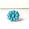 Image 1 : 5)  FLOWER SHAPED SILVER AND TURQUOISE