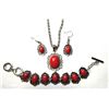 Image 1 : 10)  SUITE OF RED TURQUOISE JEWELERY,