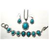 Image 1 : 11)  SUITE OF NATURAL TURQUOISE JEWELERY,