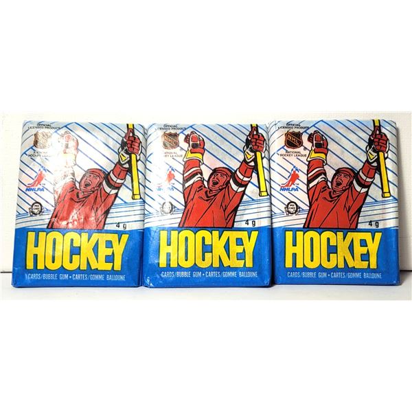 14)  LOT OF 3 SEALED WAX PACKS OF O PEE CHEE