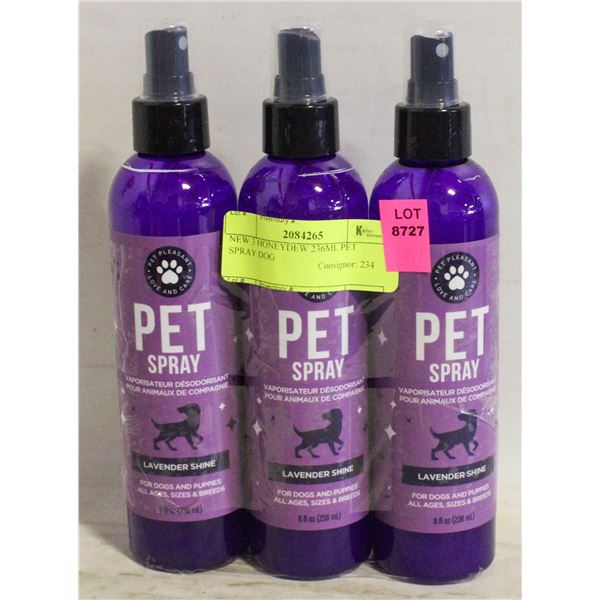 NEW 3 HONEYDEW 236ML PET SPRAY DOG