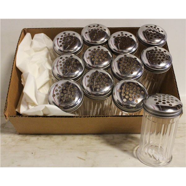 12 PACK PLASTIC PERMESAN CHEESE SHAKER/