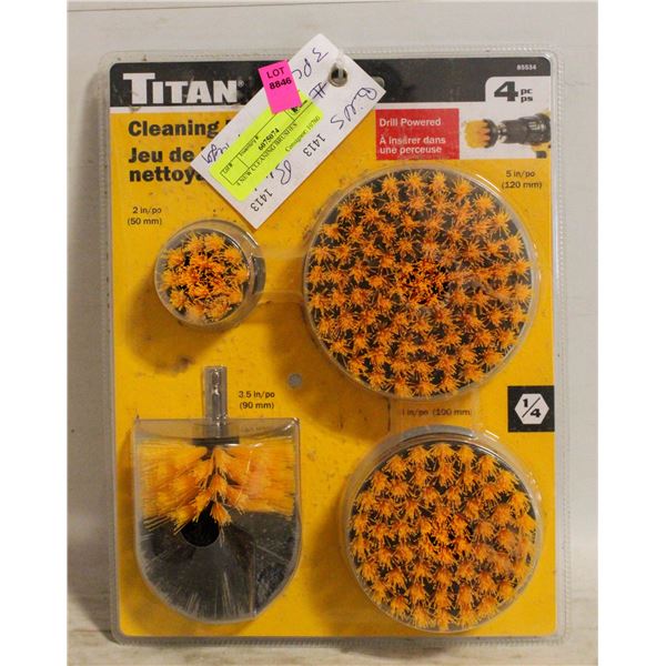 NEW TITAN 4PC 1/4" CLEANING BRUSHSET