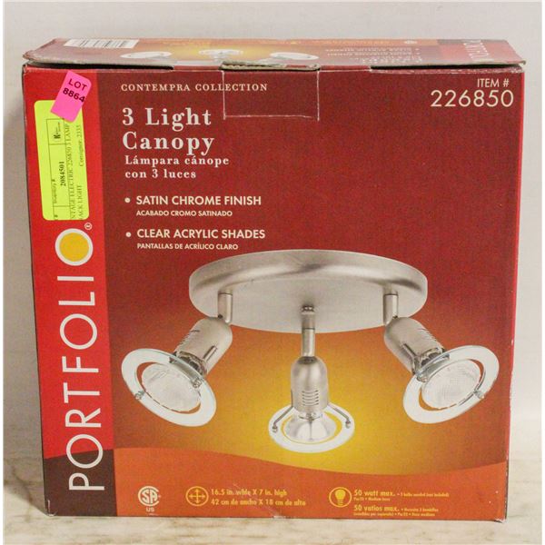 VINTAGE ELECTRIC 226850 3 LAMP TRACK LIGHT