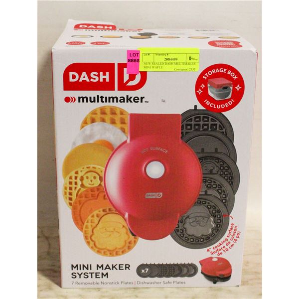 NEW SEALED DASH MULTIMAKER MINI WAFLE