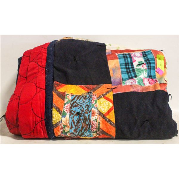 ANTIQUE 6FT PATCHWORK QUILT-ESTATE