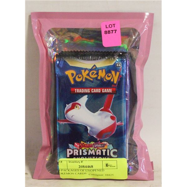 10 PACKAGES OF UNOPENED POKEMON CARDS