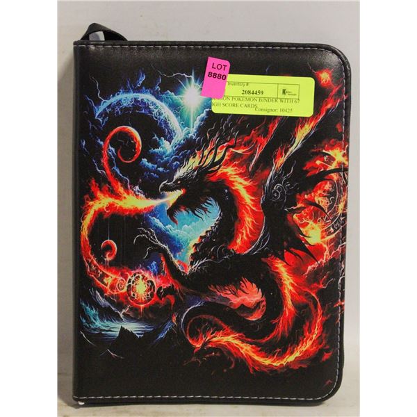 DRAGON POKEMON BINDER WITH 67 HIGH SCORE CARDS