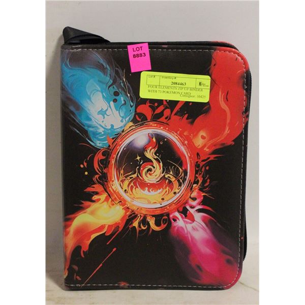 FOUR ELEMENTS ZIP UP BINDER WITH 73 POKEMON CARD