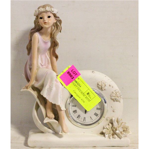 DECORATIVE FAIRY FIGURINE WITH CLOCK
