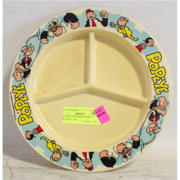 VINTAGE 1979 POPEYE KIDS DIVIDED PLATE