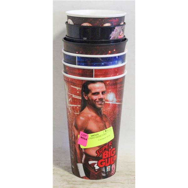 LOT OF 7-11 WWE DRINK CUPS