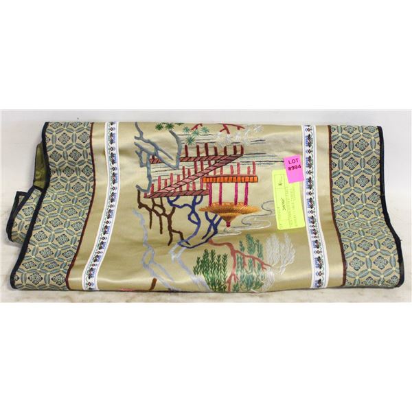 3 SILK EMBROIDERED TABLE RUNNERS 1 LARGE 2 SMALL