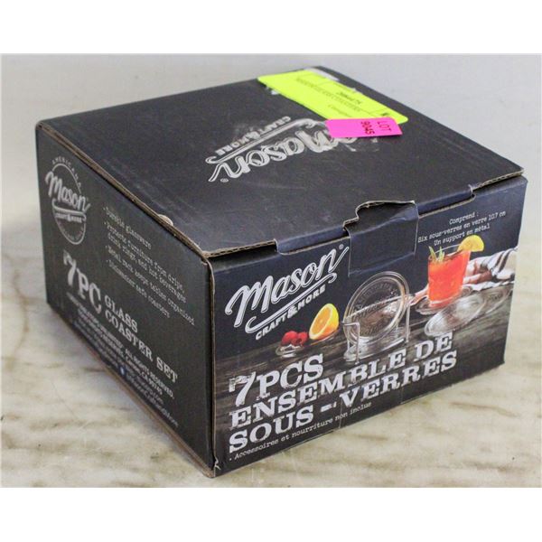 MASON GLASS COASTERS