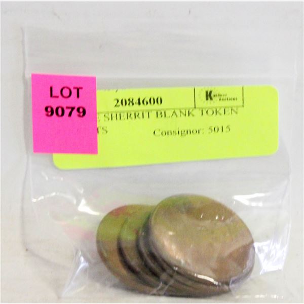 5 VINTAGE SHERRIT BLANK TOKEN PLANCHETS