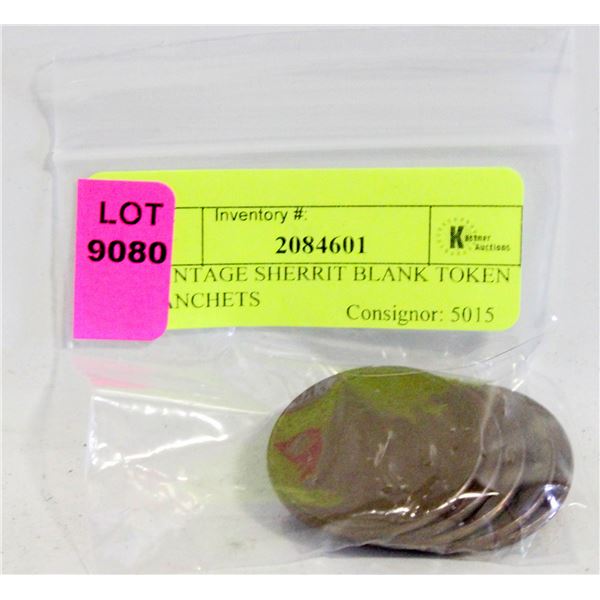 5 VINTAGE SHERRIT BLANK TOKEN PLANCHETS