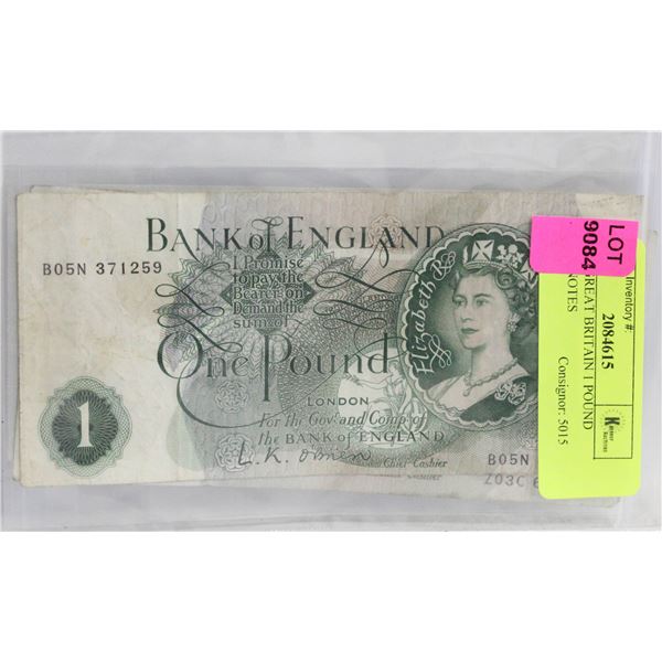 3 OLD GREAT BRITAIN 1 POUND BANK NOTES