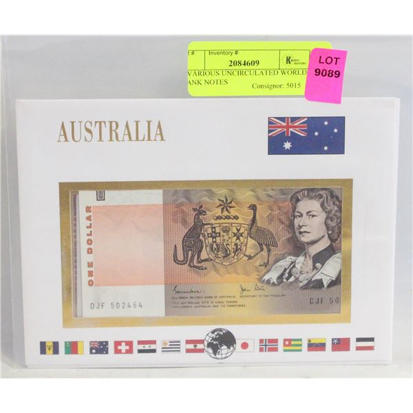 3 VARIOUS UNCIRCULATED WORLD BANK NOTES