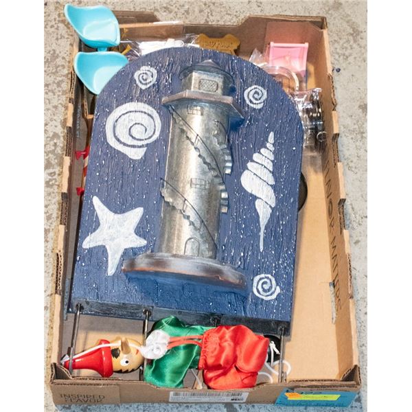 ESTATE LOT, WALL HANGING TIN LIGHTHOUSE,