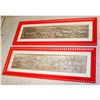 Image 1 : 2 RED FRAMED SAFARI STYLE GLASS ENCASED PICTURES