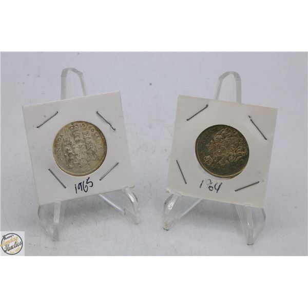 1964 & 1965 SILVER HALF DOLLARS