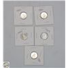 Image 1 : FIVE UNCIRCULATED SILVER 1964 DIMES