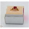 Image 1 : 10KT YELLOW GOLD GENUINE RED RUBY RING SIZE