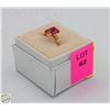 Image 2 : 10KT YELLOW GOLD GENUINE RED RUBY RING SIZE