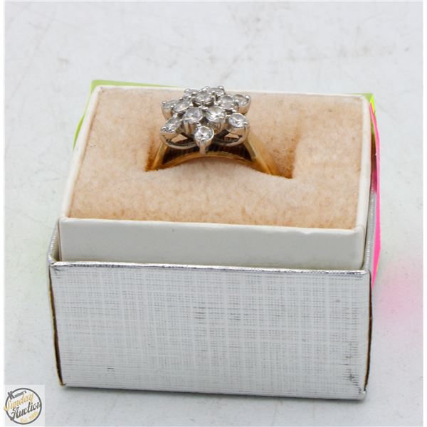 STAMPED ROGET 10K CUBIC ZIRCONIA RING SIZE 7.5