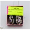 Image 1 : ESTATE 925 SILVER AMETHYST EARRINGS
