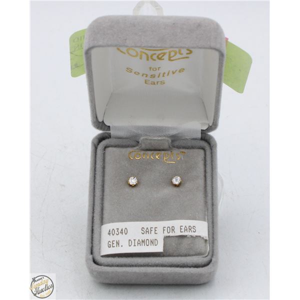 GENUINE DIAMOND STUD EARRINGS IN GIFT BOX