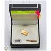 Image 1 : GENUINE DIAMOND GOLD PLATED TIE CLIP IN GIFT BOX