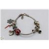 Image 1 : SILVER CHARM BRACELET WITH ASSORTED 925 CHARMS