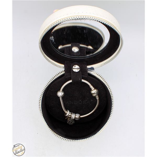 PANDORA CHARM BRACELET WITH ASSORTED 925 CHARMS