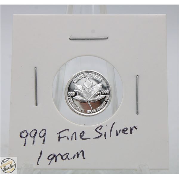 #2989-CANADIAN 999 FINE SILVER 1 GRAM WITH