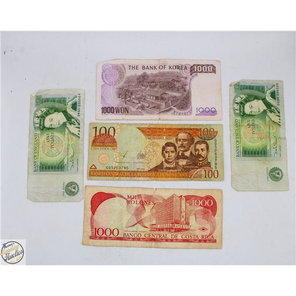 BRITISH LBS,COSTA RICA,KOREAN AND PESOS MONEY
