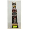 Image 1 : VINTAGE HAND-CARVED TOTEM POLE WOOD 14"