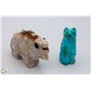 Image 1 : HAND CARVED NATIVE AMERICAN BUFFALO & TURQUOIS