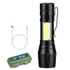 Image 1 : ALUMINIUM USB RECHARGEABLE COB SIDE ZOOMFLASHLIGHT